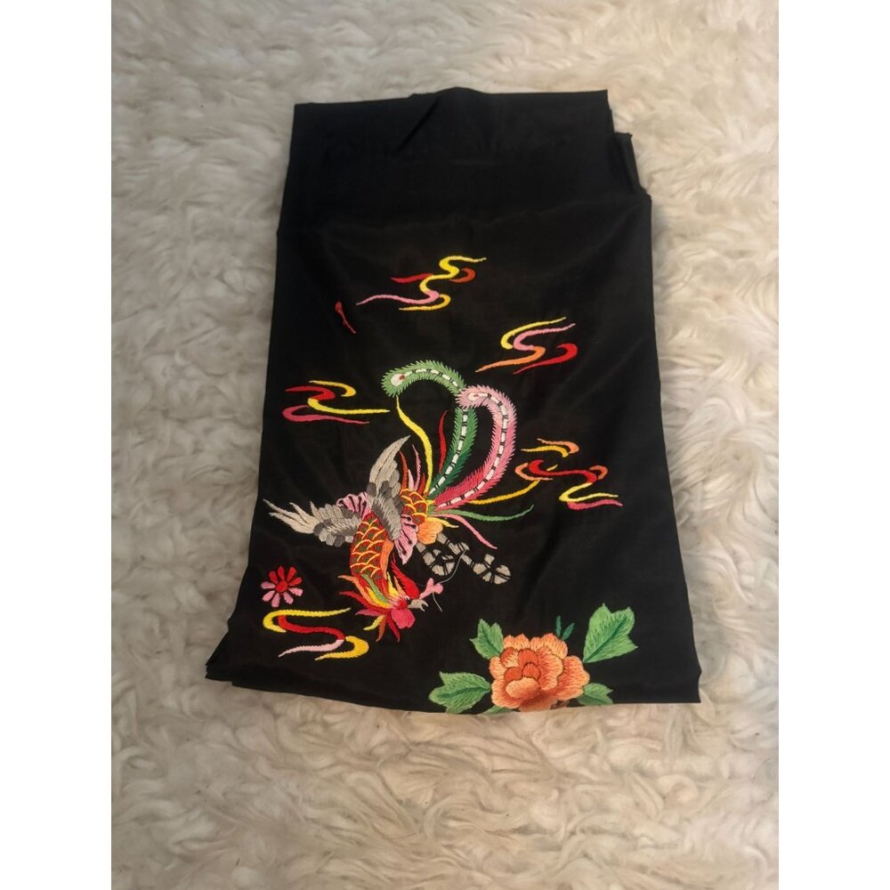 Vintage NOS Daffodil Chinese Kimono Robe L
